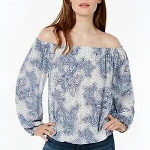 Tommy Hilfiger | Paisley Off-The-Shoulder Peasant Top | NWT